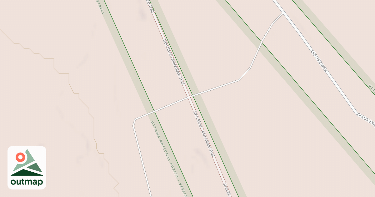 Map of Iron River To Marenisco Route