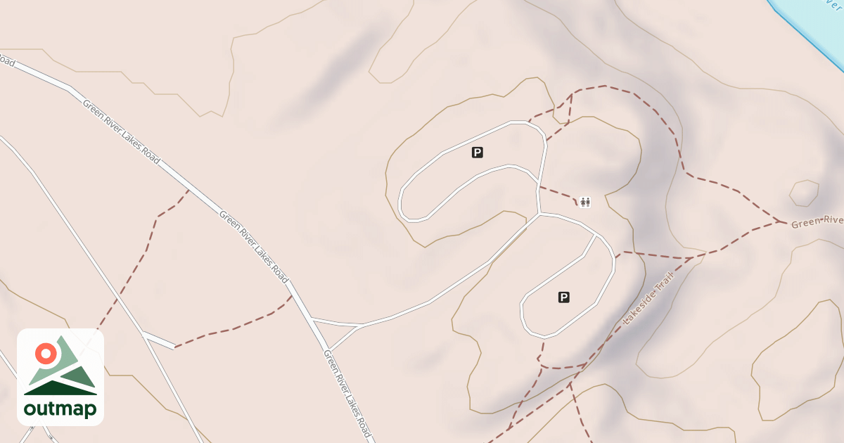 Map of GREEN RIVER LAKES TRAILHEAD