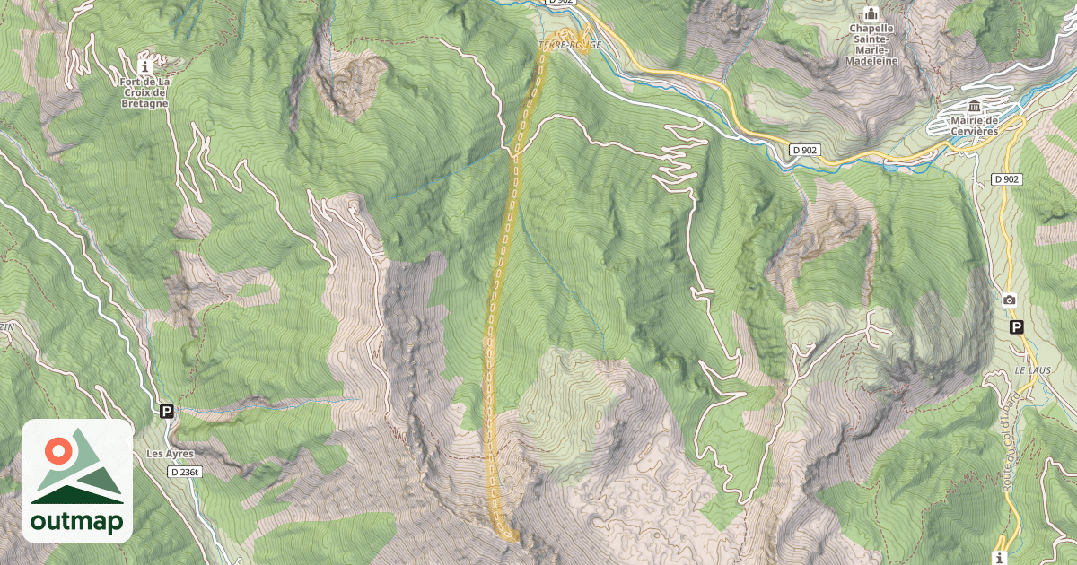 Map of Crêtes des Granges — Terre Rouge