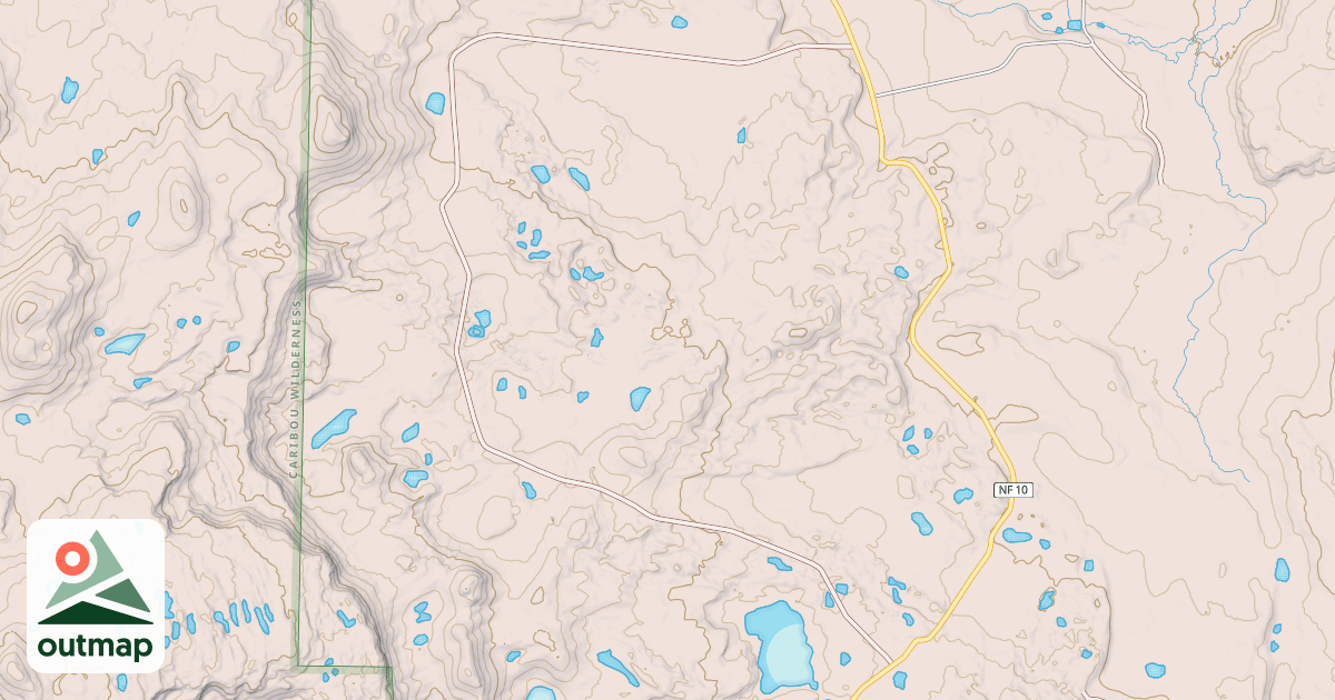 Map of CARIBOU PEAK