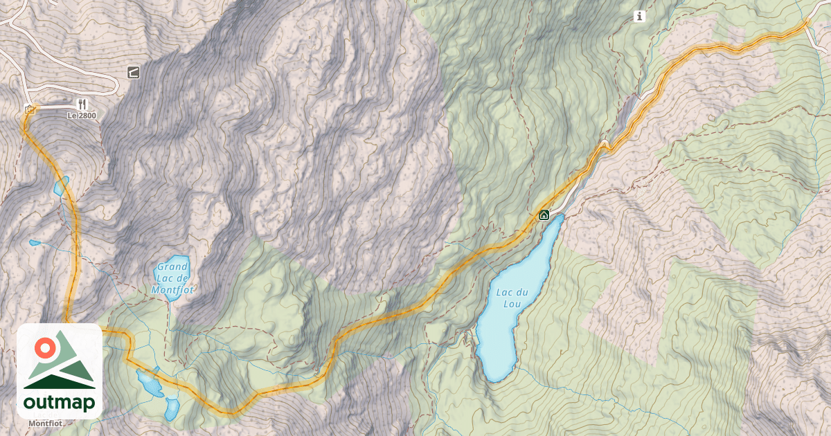 Map of Le Lac de Lou par la Masse
