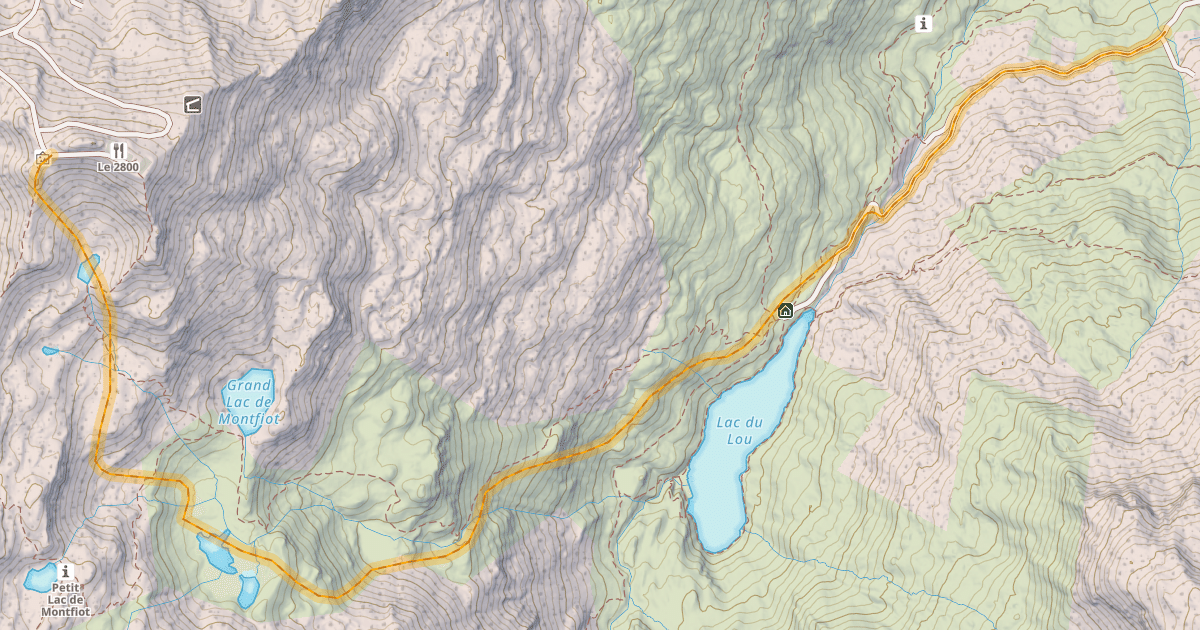 Map preview of Le Lac de Lou par la Masse