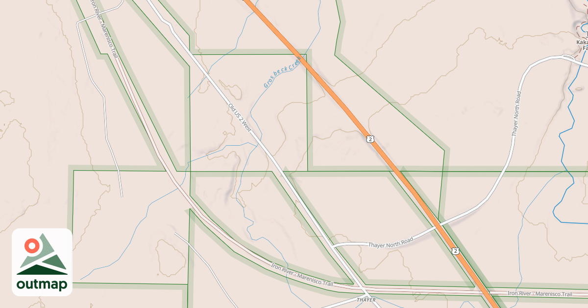 Map of Iron River To Marenisco Route