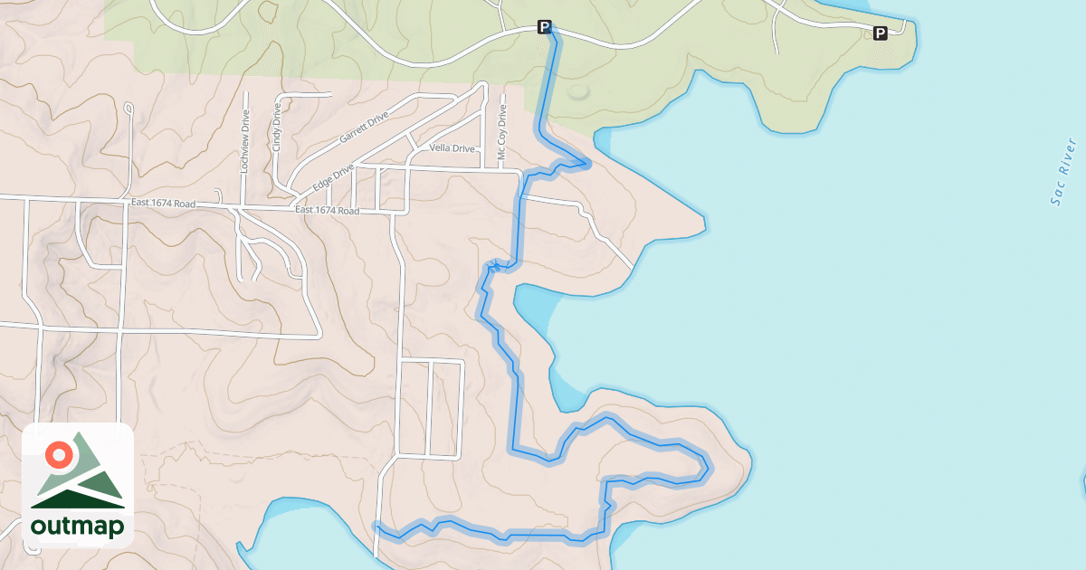 Map of Rutledge Bluff Overlook Trail