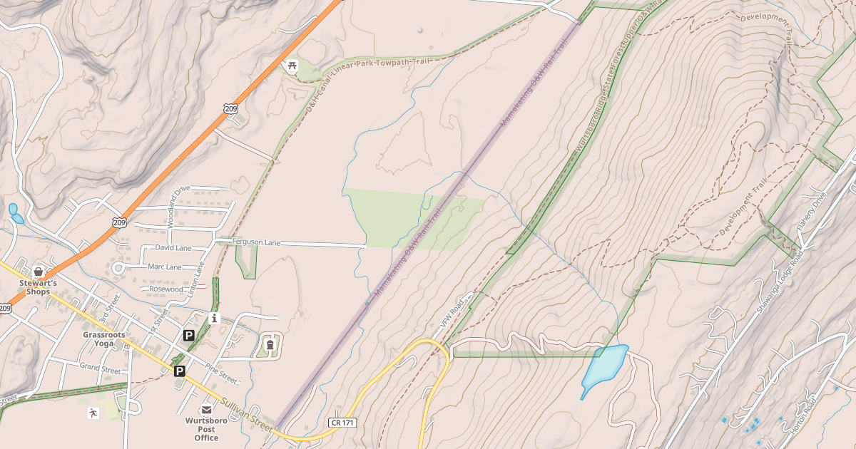 Map preview of Mamakating O&W Rail Trail