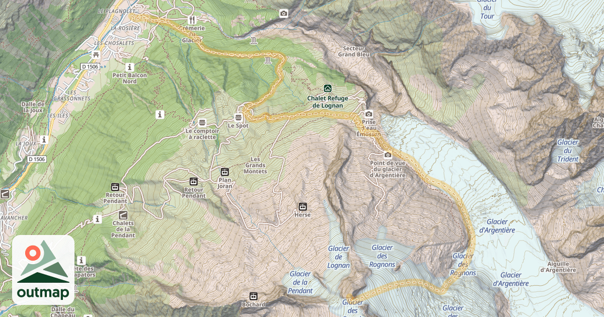 Map of Aiguille des Grands Montets — Argentière