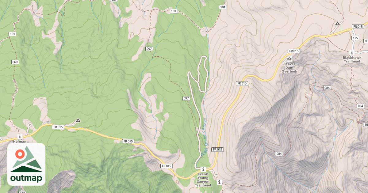 Map of Frank Young Canyon