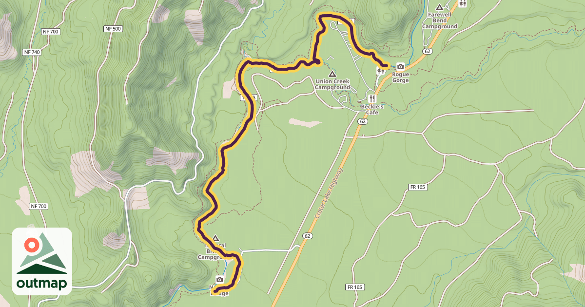 Map of Rogue Gorge Trail