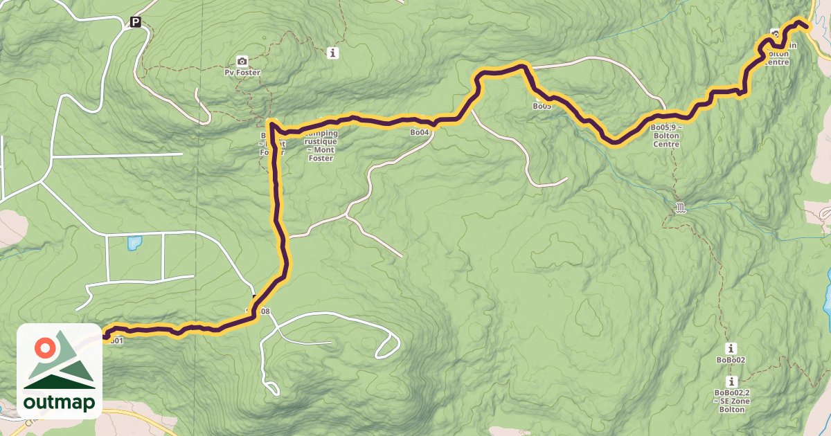 Map of Bolton ~ Principal ~ SE ~ Sentier principal