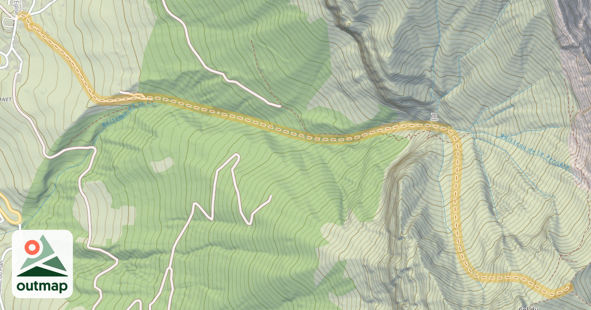 Map of Crêt des Mouches — Montmin