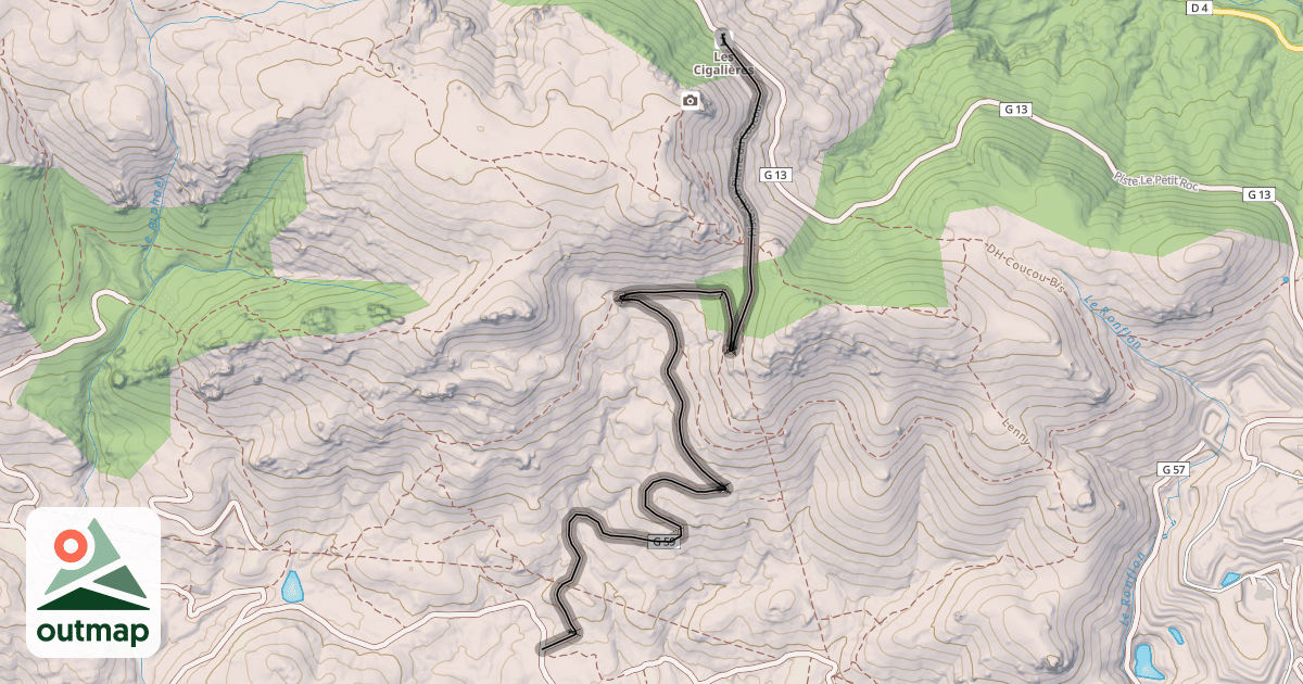 Map of Piste de la Pierre du Coucou