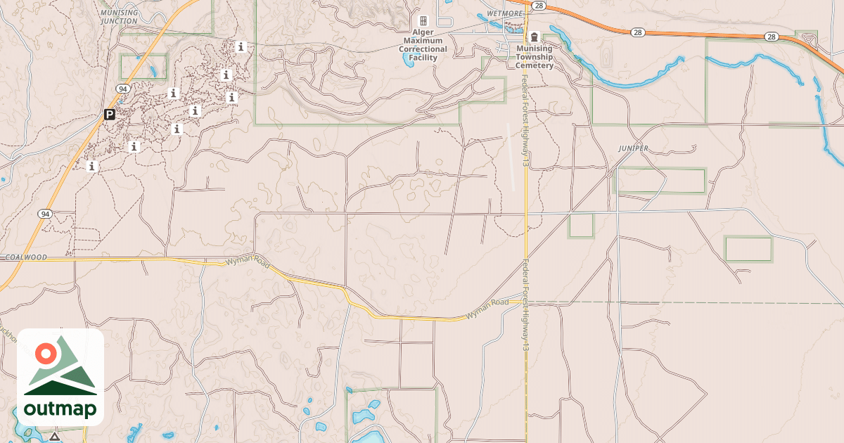 Map of Coalwood Grade ORV Trail