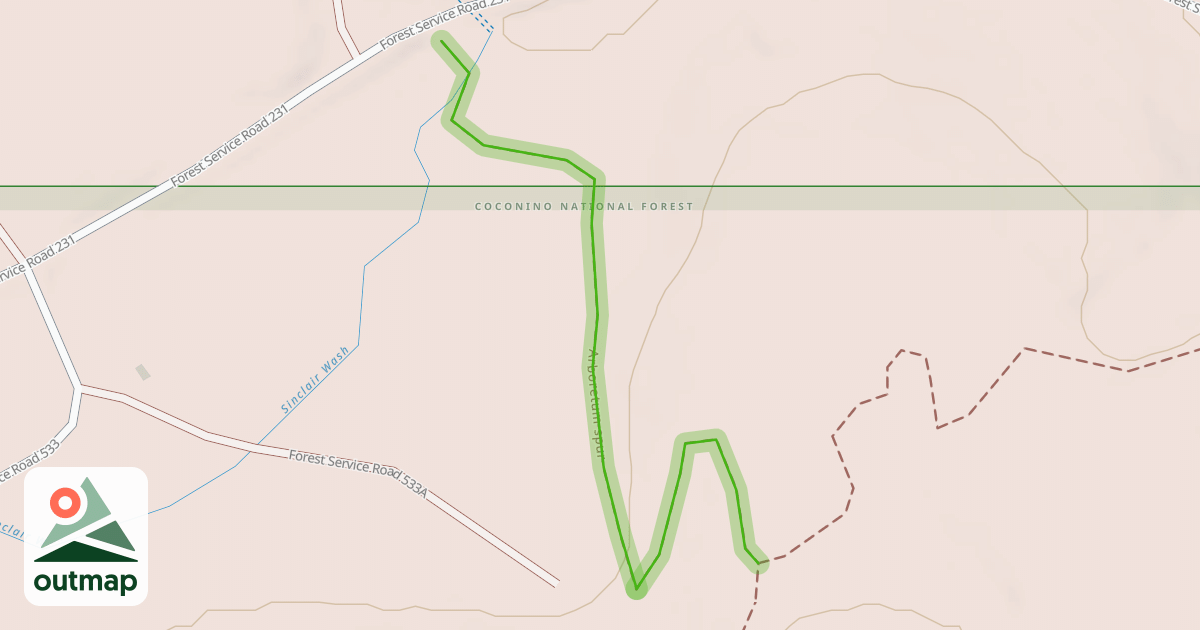 Map of Arboretum spur