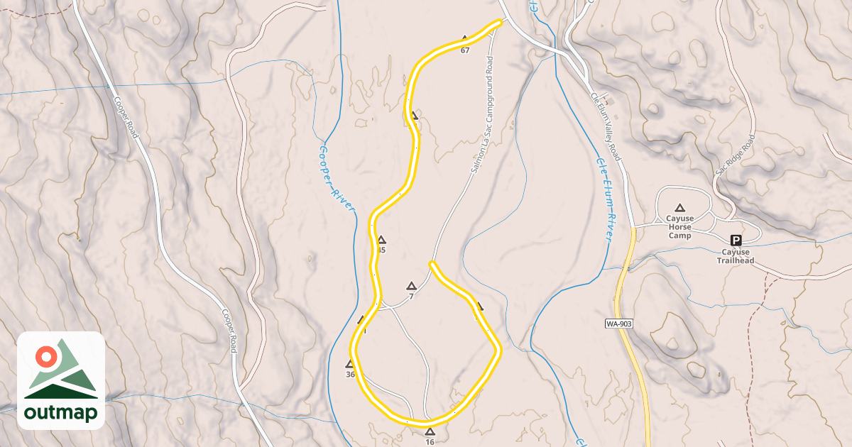 Map of Salmon La Sac Campground Road