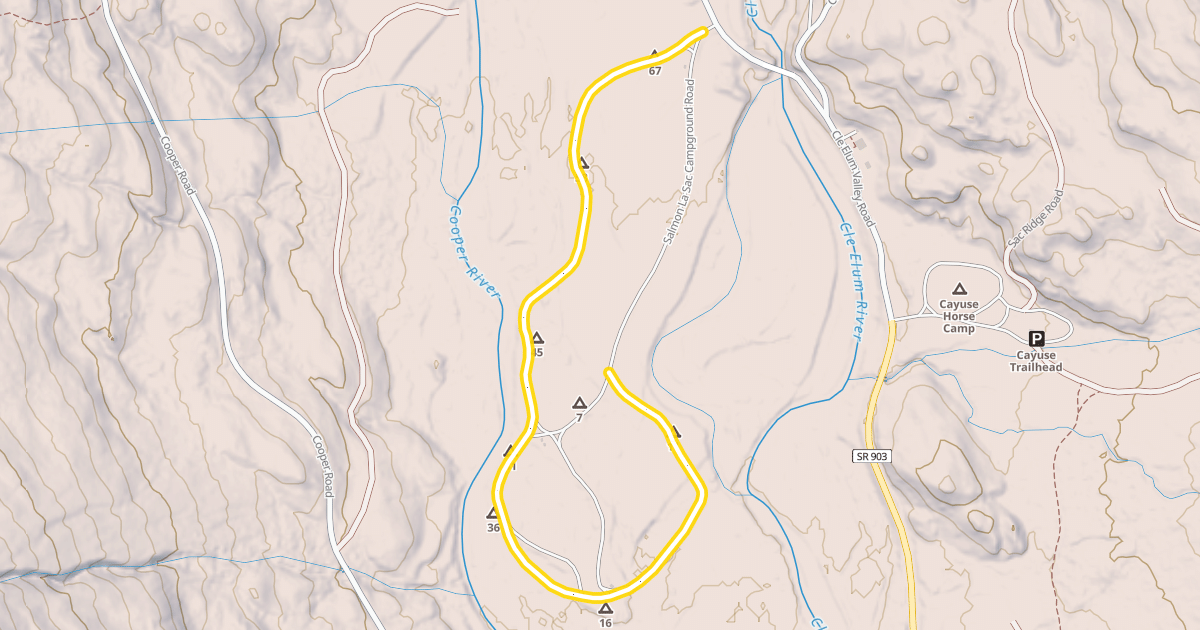 Map preview of Salmon La Sac Campground Road