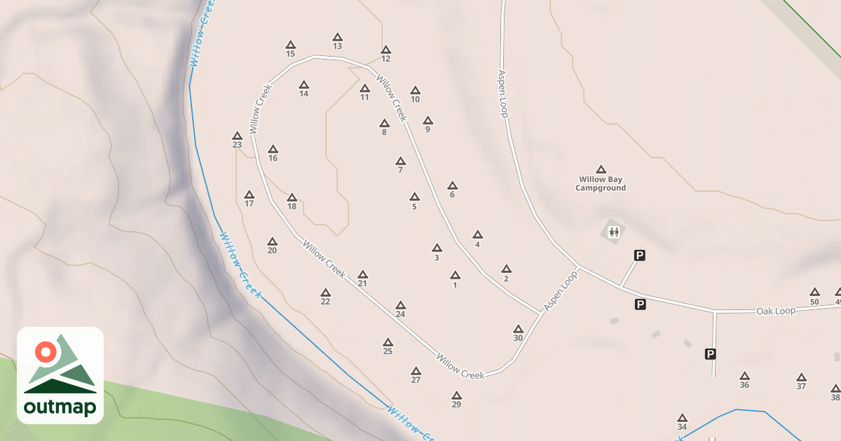 Map of WILLOW BAY - CAMPING