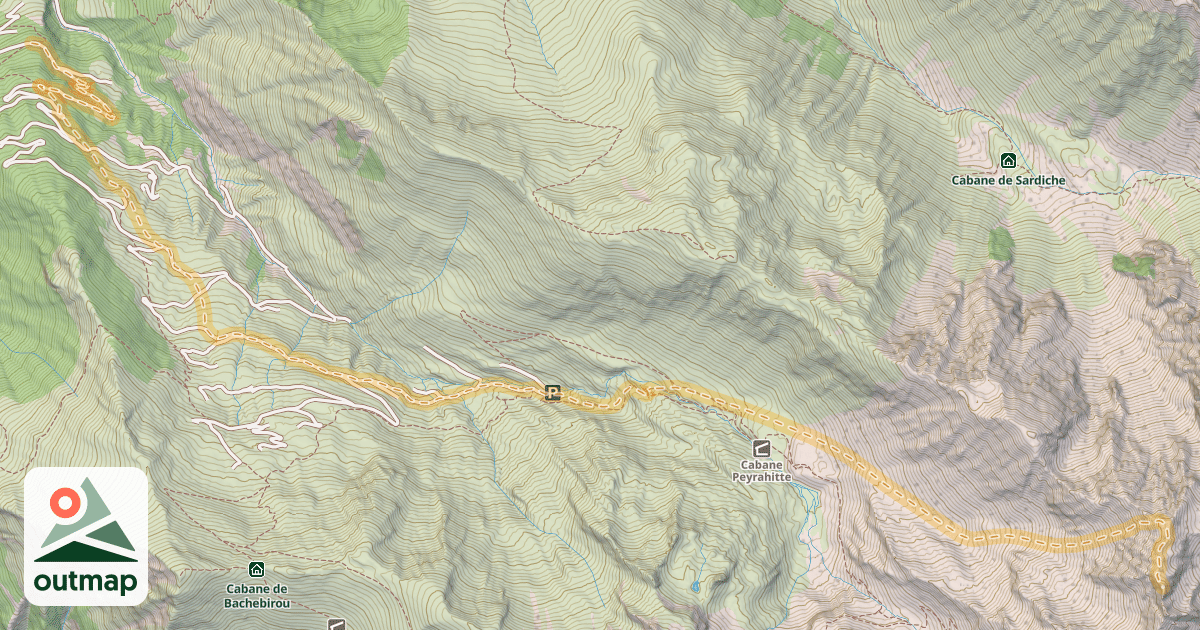 Map of Mont Arrouy (Antécime) — Betpouey