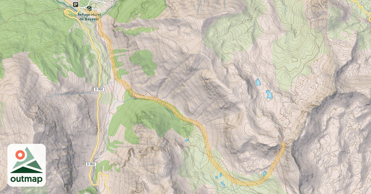 Map of Col de Cime Plate — Bayasse
