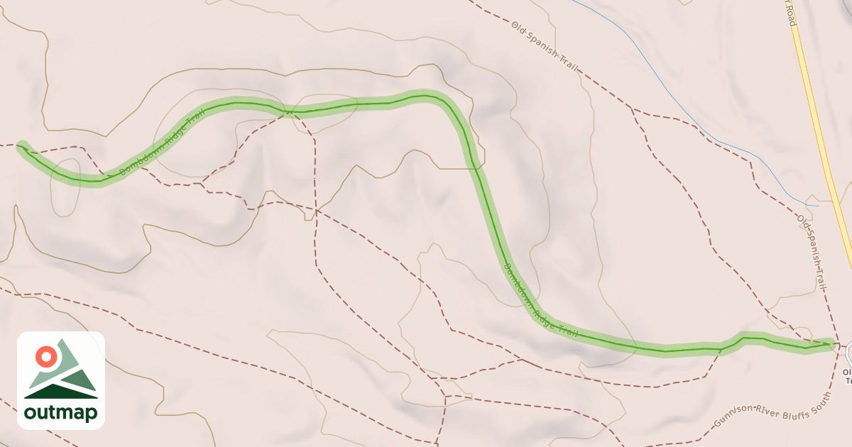 Map of Bombdown Ridge Trail