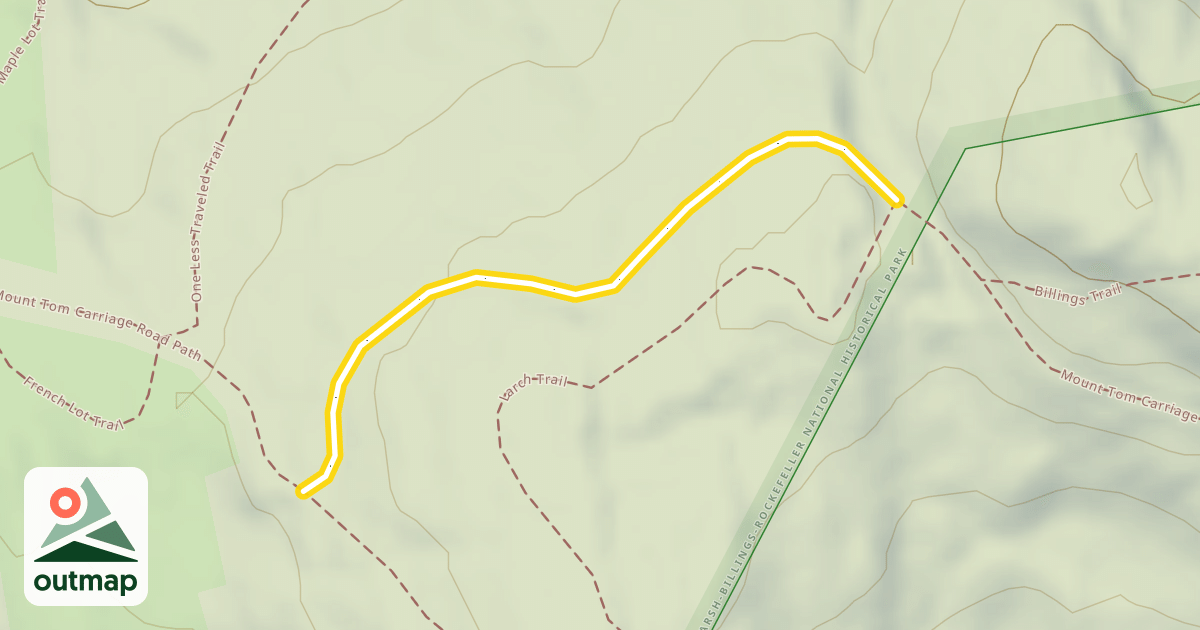 Map of Mount Tom Carriage Road Path