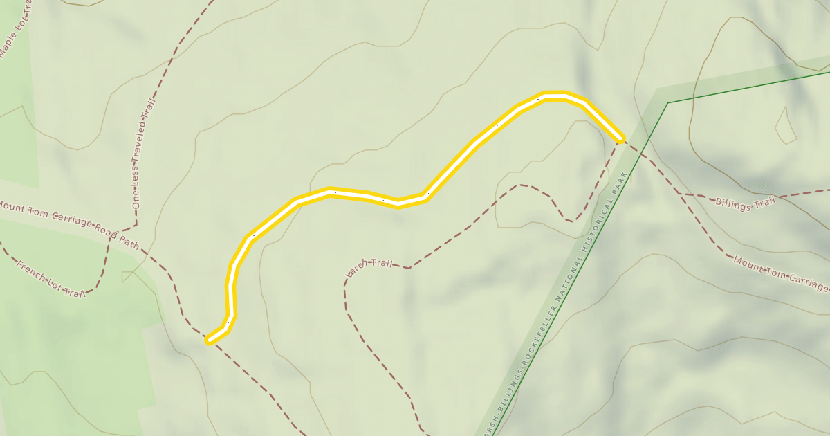 Map preview of Mount Tom Carriage Road Path