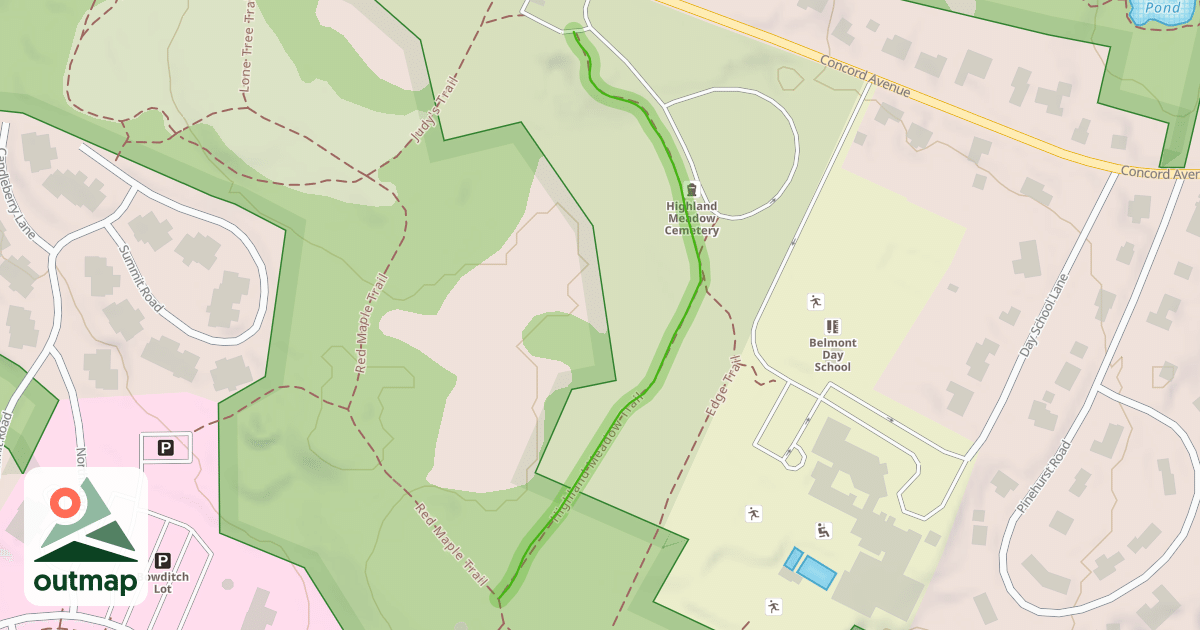 Map of Highland Meadow Trail