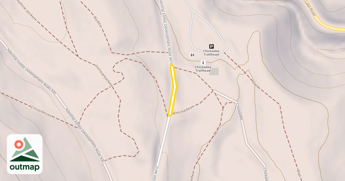 Map of National Forest Development Road 4410
