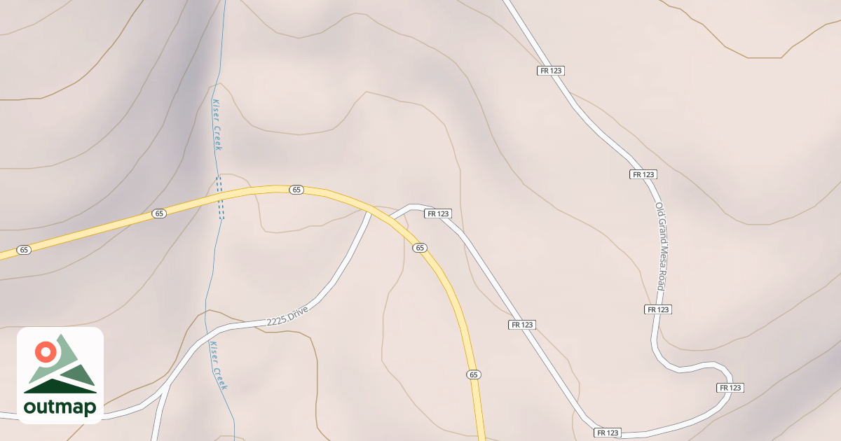Map of OLD GRAND MESA ROAD