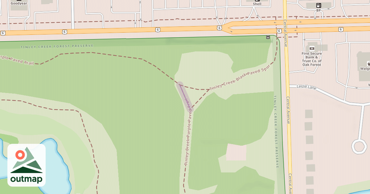 Map of Tinley Creek Purple Paved Trail
