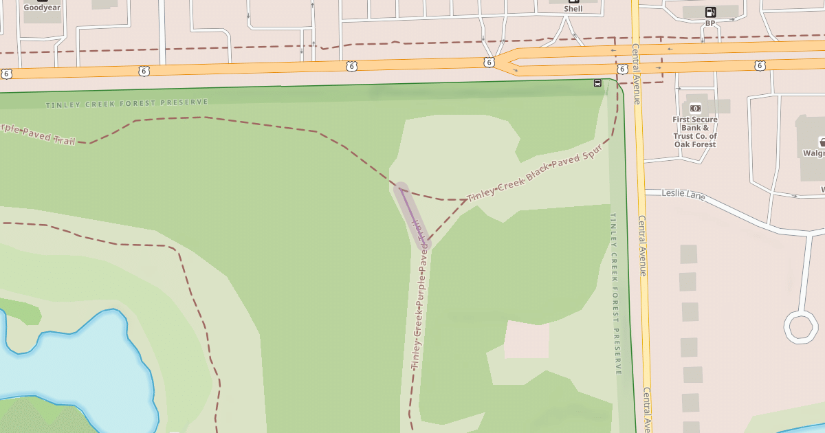 Map preview of Tinley Creek Purple Paved Trail