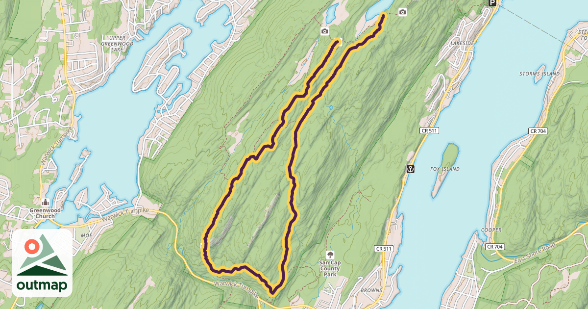 Map of Bearfort Ridge Trail