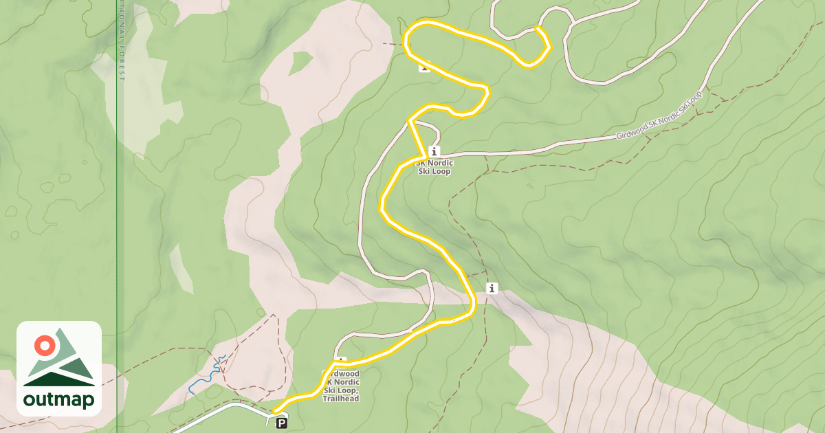 Map of Girdwood 5K Nordic Ski Loop