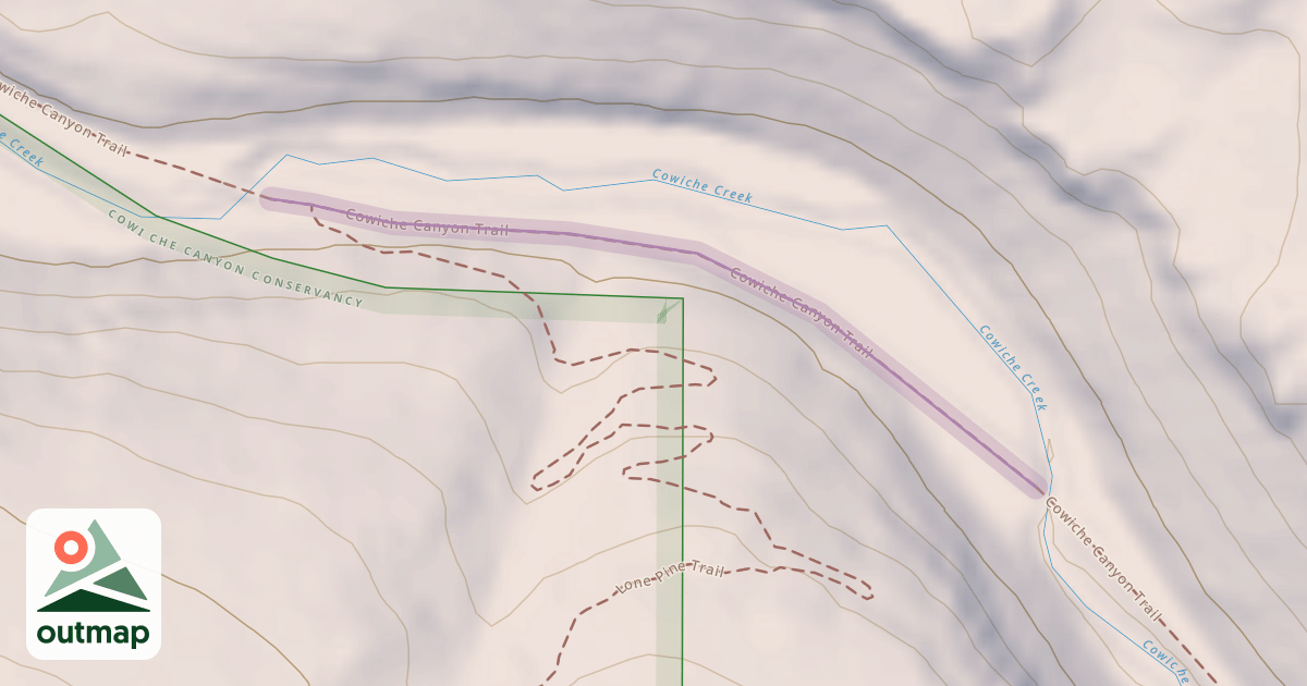 Map of Cowiche Canyon Trail