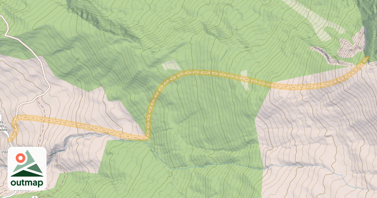 Map of Mourre Froid — Pras Hauts