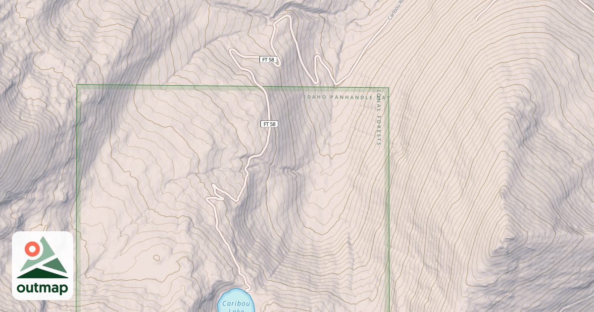Map of Caribou Lake