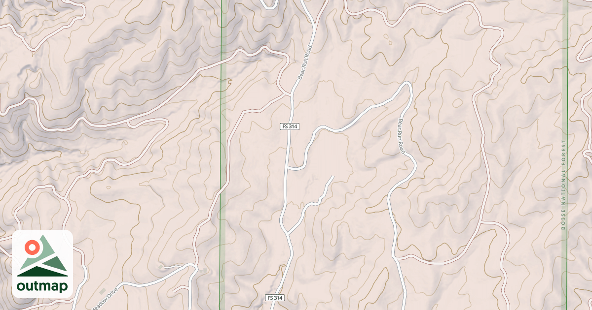 Map of BEAR RUN-PILOT PEAK