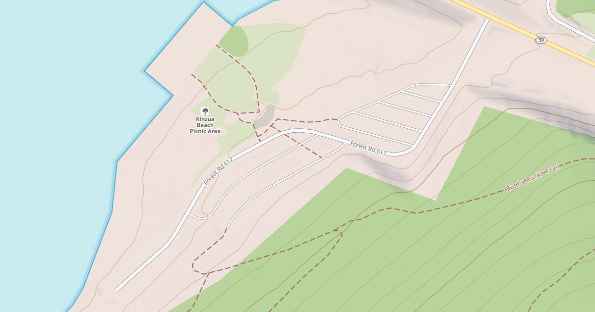 Map preview of KINZUA BEACH