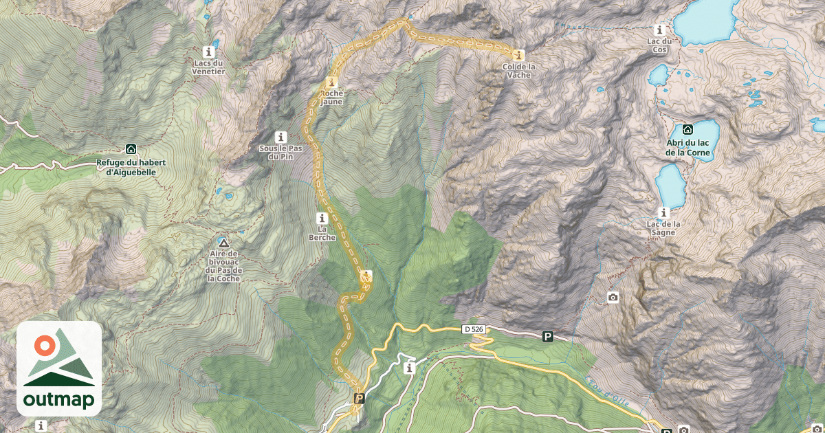 Map of Col de la Vache — Le Rivier d'Allemont