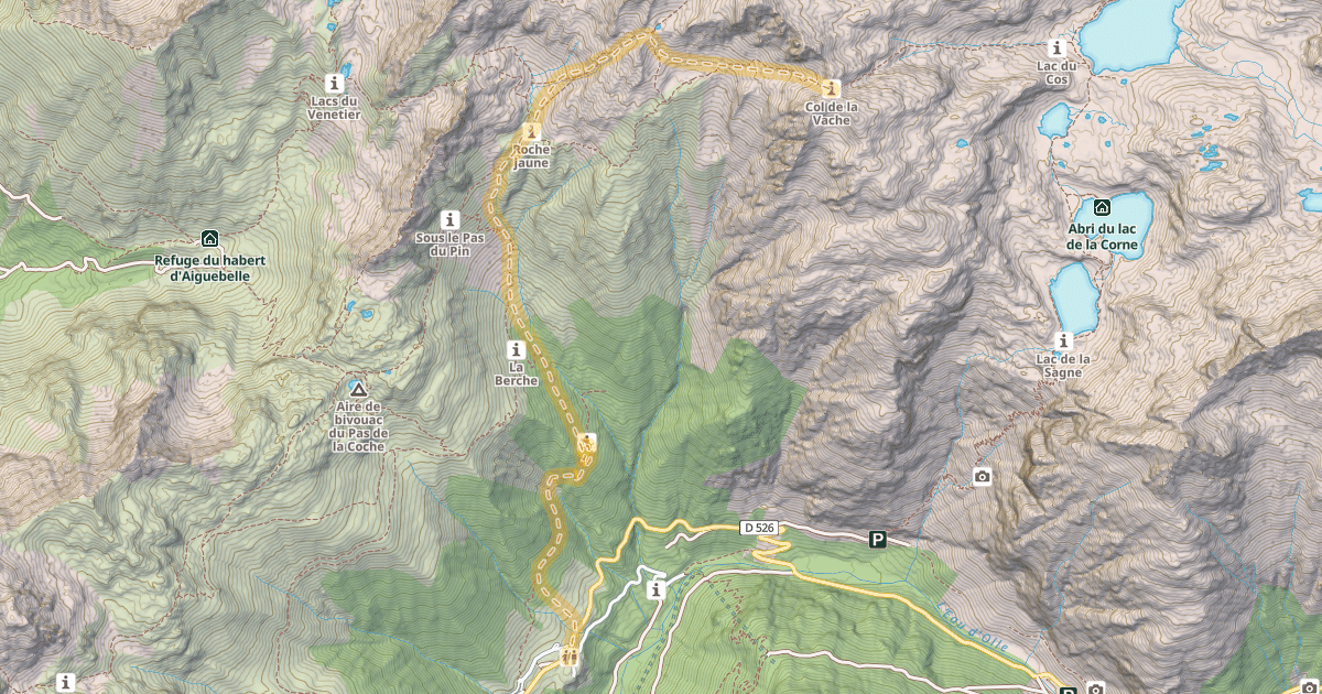 Map preview of Col de la Vache — Le Rivier d'Allemont