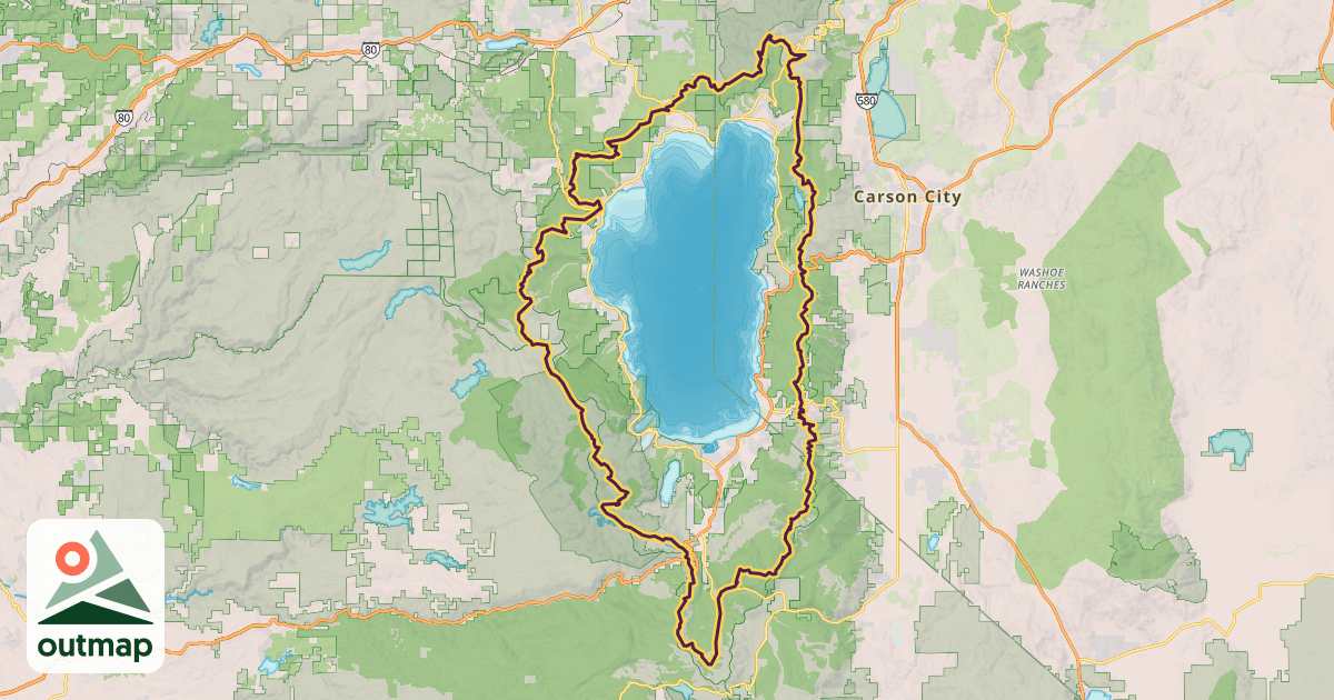 Map of Tahoe Rim Trail