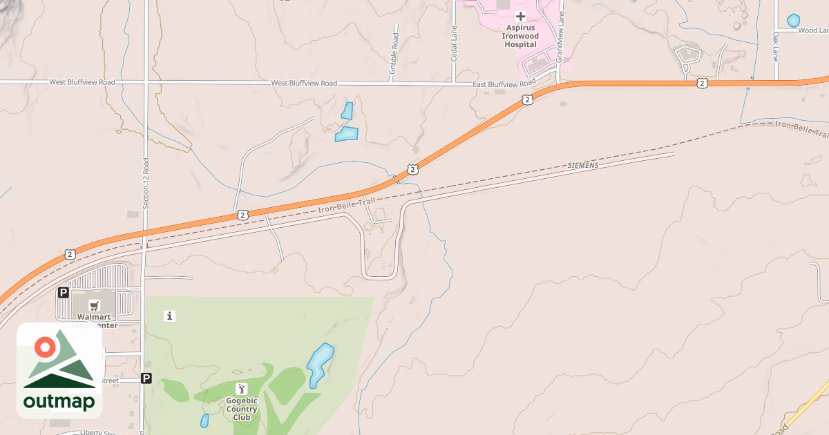 Map of Ironwood To Bessemer State Trail