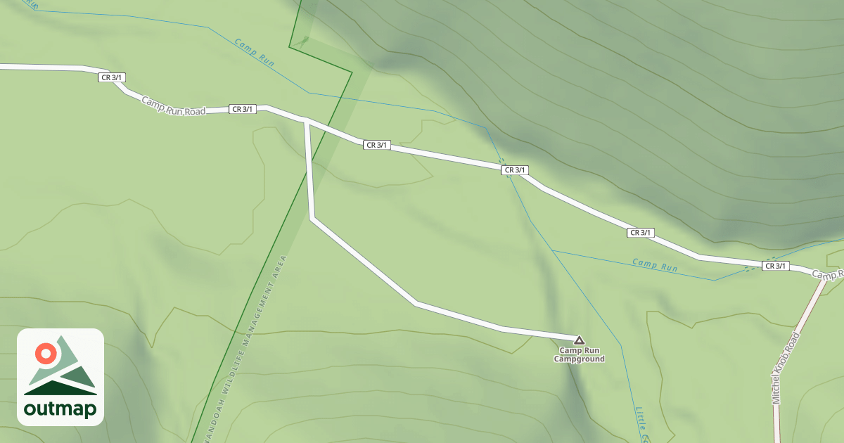 Map of CAMP RUN RECREATION AREA