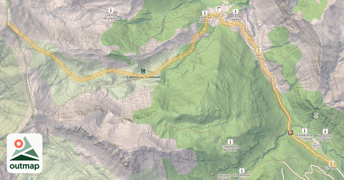 Map of Mourre de Simance — Chasse