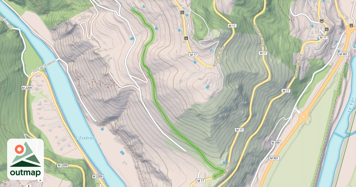 Map of Ancien Chemin de Gilette à Saint-Martin du Var