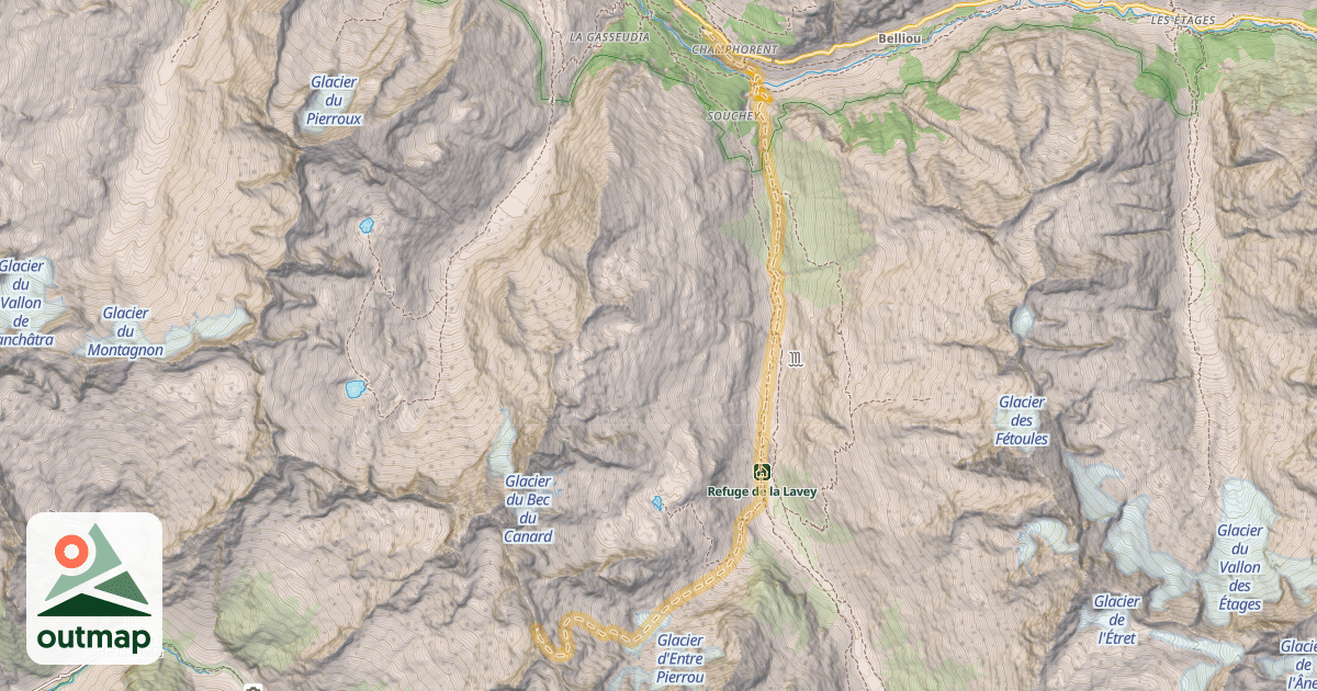 Map of Col des Aiguilles — Champhorent