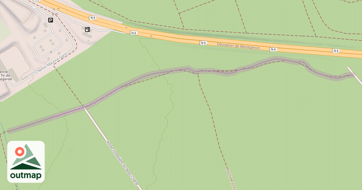 Map of Route Forestière du Pont des Vallées
