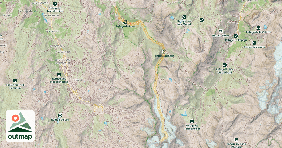 Map of Col de Gébroulaz — Méribel-Mottaret