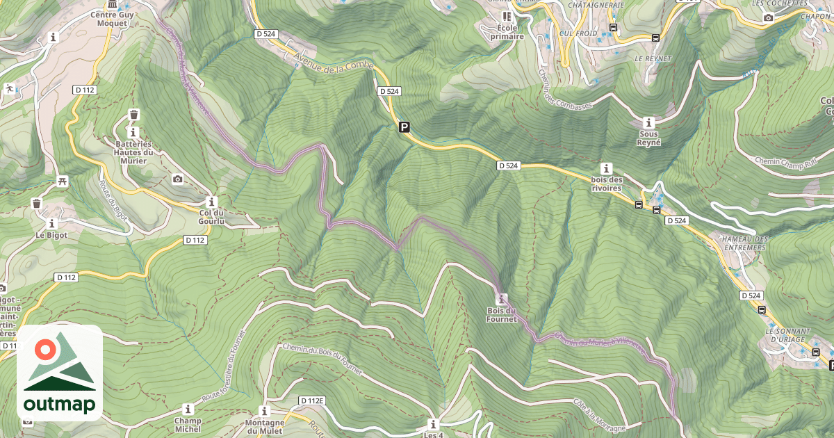 Map of Chemin du Murier à Villeneuve