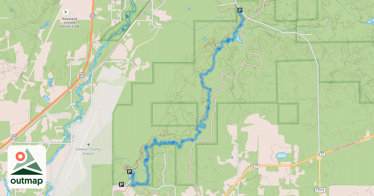 Map of Hatchery Creek Trail Northbound