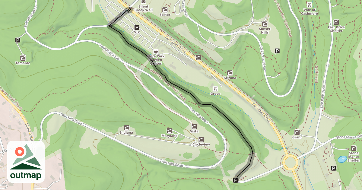 Map of Buffalo Ridge West Trail [White]